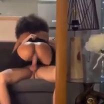 Ebony Girlfriend Rides Me On The Couch